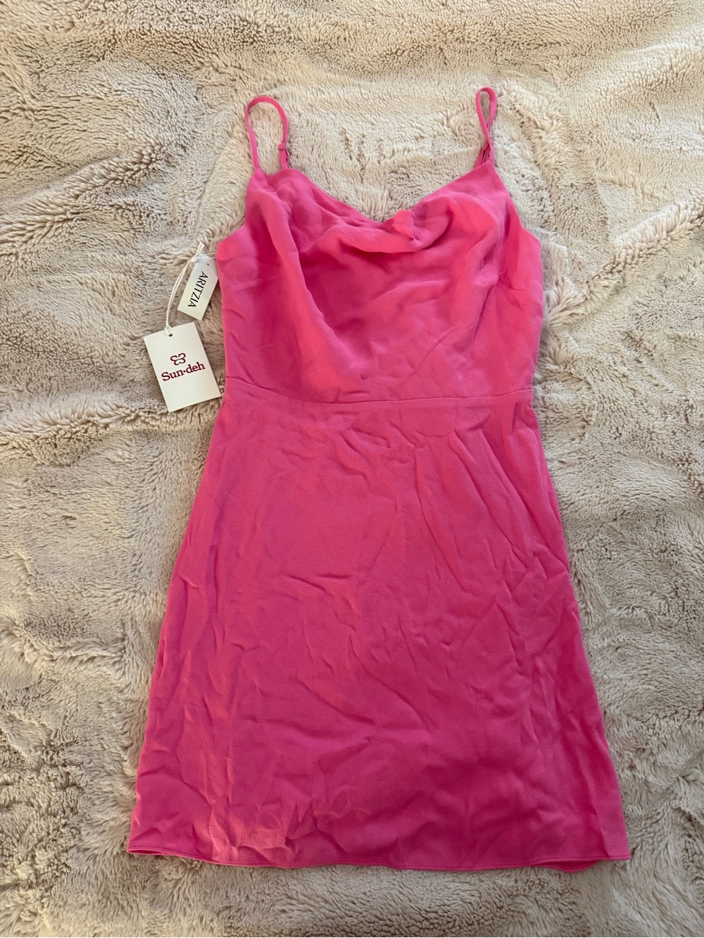 Sundays Best Pink Slip Dress with Cowl Neck